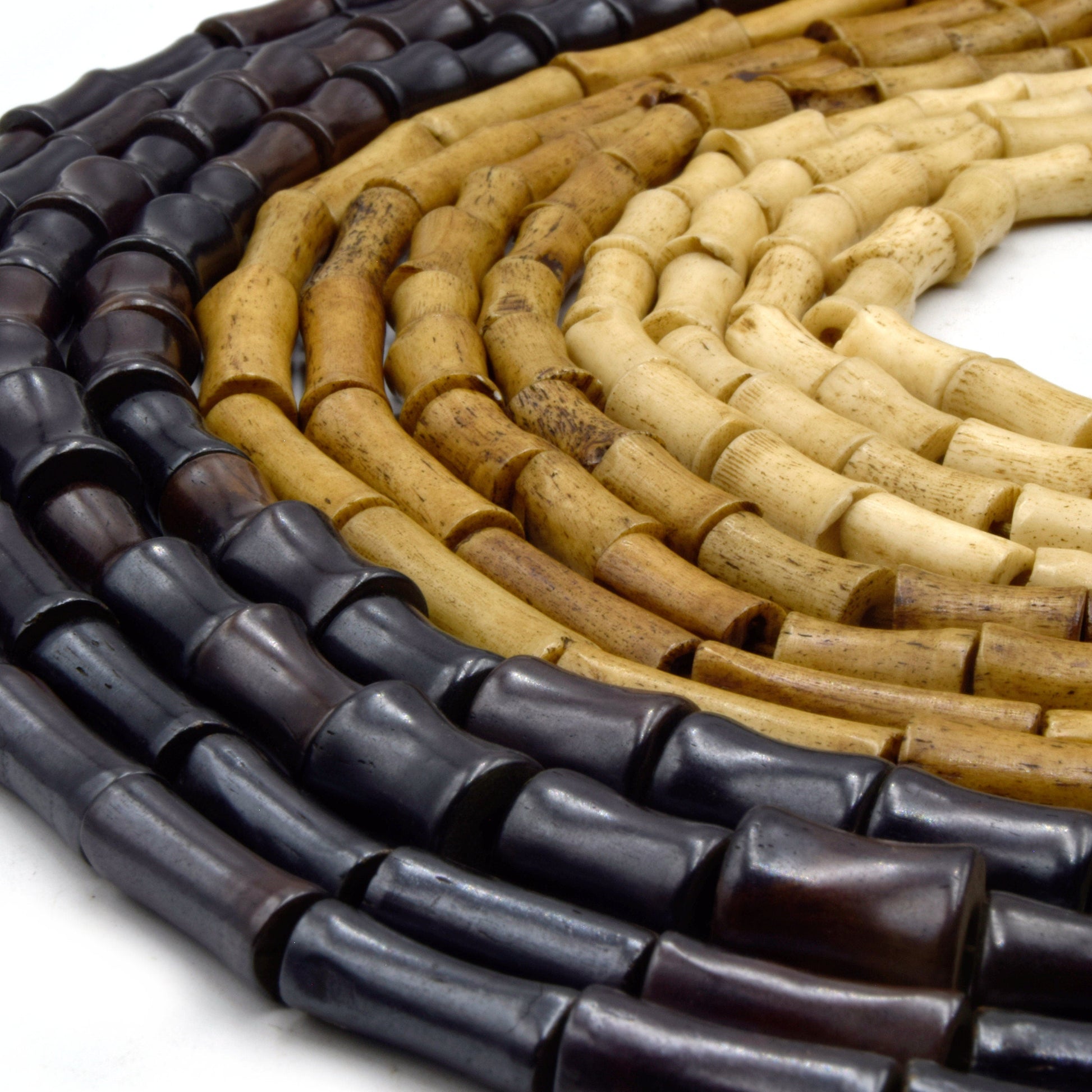 flared bone beads