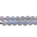 10mm Milky Translucent Opalite Matte Finish Round/Ball Shaped Beads with 2.5mm Holes - 7.75" Strand (Approx. 20 Beads) - LARGE HOLE BEADS