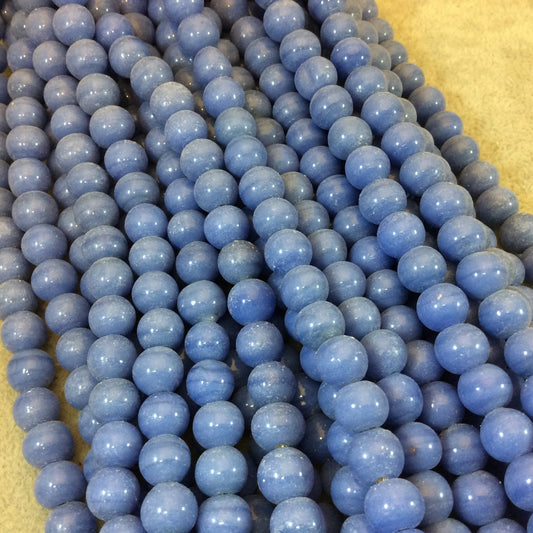 8mm Glossy Sky Blue Quality Irregular Rondelle Shape Indian Ceramic Beads - Sold by 16.25" Strand - Approximately 51 Beads per Strand