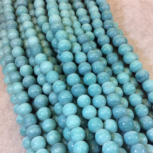 8mm Glossy Teal Blue/Green Quality Irregular Rondelle Shape Indian Ceramic Beads - Sold by 16.25" Strand - Approximately 51 Beads