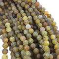 10mm MATTE Finish Brown/Yellow Natural Dragon Vein Agate Round/Ball Shaped Beads with 1mm Holes - Sold by 15" Strands (Approx. 38 Beads)