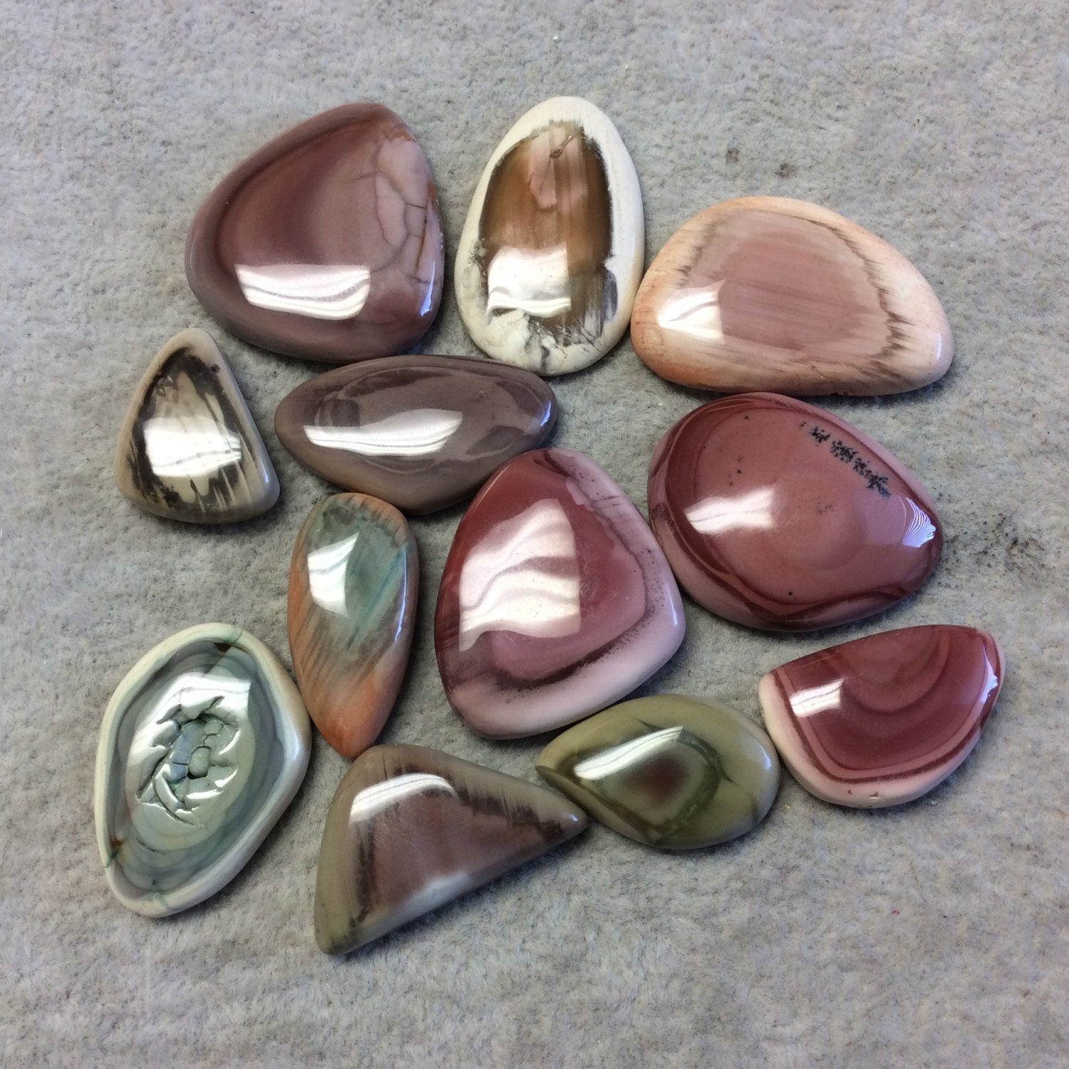 Natural Imperial Jasper Freeform Teardrop Shaped Flat Back Cabochon - Measuring 22mm x 33mm, 5mm Dome Height - High Quality Gemstone