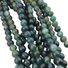 10mm Semi-Gloss Finish Natural Green Moss Agate Round/Ball Shaped Beads - LARGE HOLE BEADS