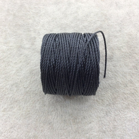 FULL SPOOL - Beadsmith S-Lon 400 Jet Black Nylon Macrame/Jewelry Cord - Measuring 0.9mm Thick - 35 Yards (105 Feet) - (SL400-BK)