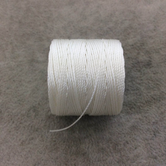 FULL SPOOL - Beadsmith S-Lon 210 Pure White Nylon Macrame/Jewelry Cord - Measuring 0.5mm Thick - 77 Yards (231 Feet) - (SL210-WH)