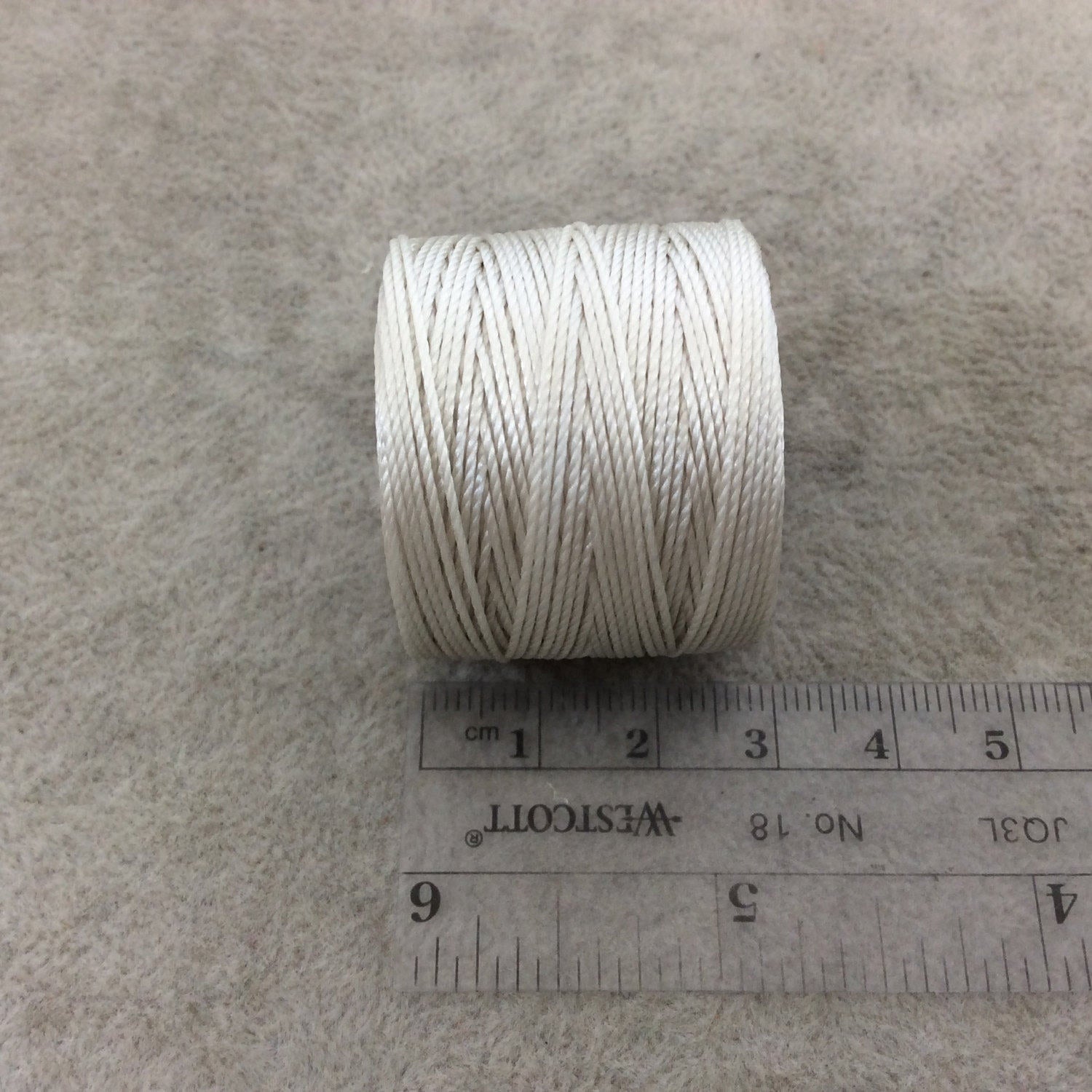 FULL SPOOL - Beadsmith S-Lon 210 Cream Nylon Macrame/Jewelry Cord - Measuring 0.5mm Thick - 77 Yards (231 Feet) - (SL210-CR)