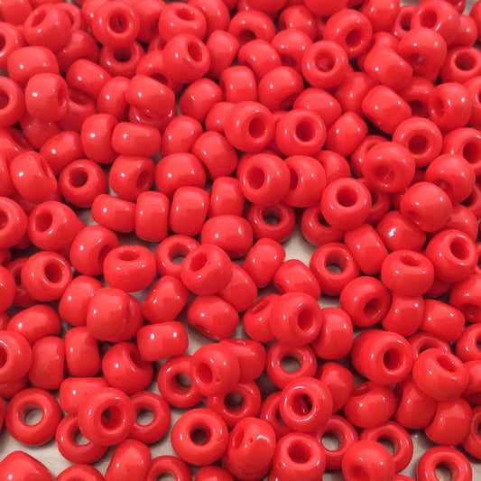 Size 6/0 Opaque Glossy Regular Red Genuine Miyuki Glass Seed Beads - Sold by 20 Gram Tubes (Approx. 200 Beads per Tube) - (6-9408)