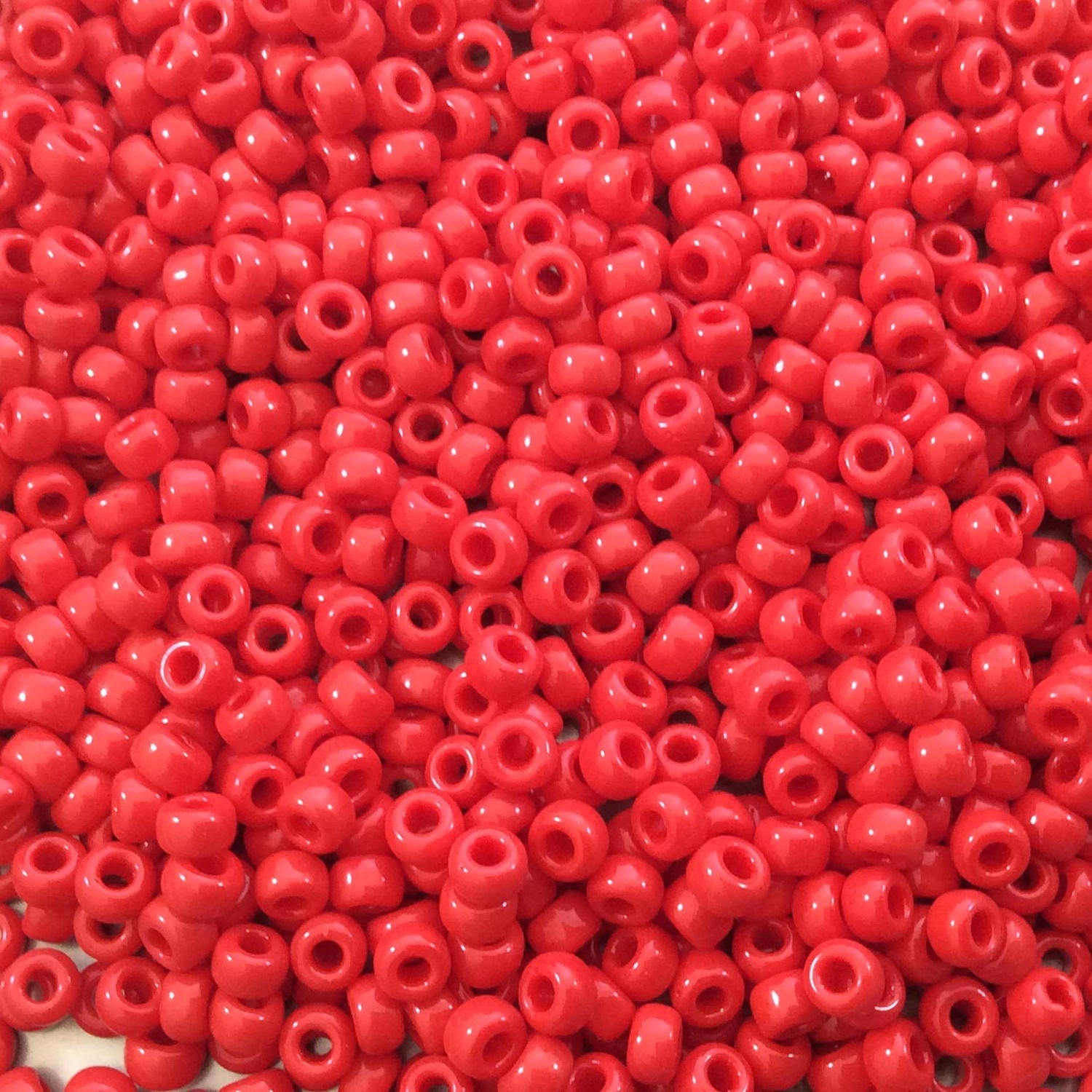 Size 8/0 Glossy Finish Opaque Red Genuine Miyuki Glass Seed Beads - Sold by 22 Gram Tubes (Approx. 900 Beads per Tube) - (8-9408)