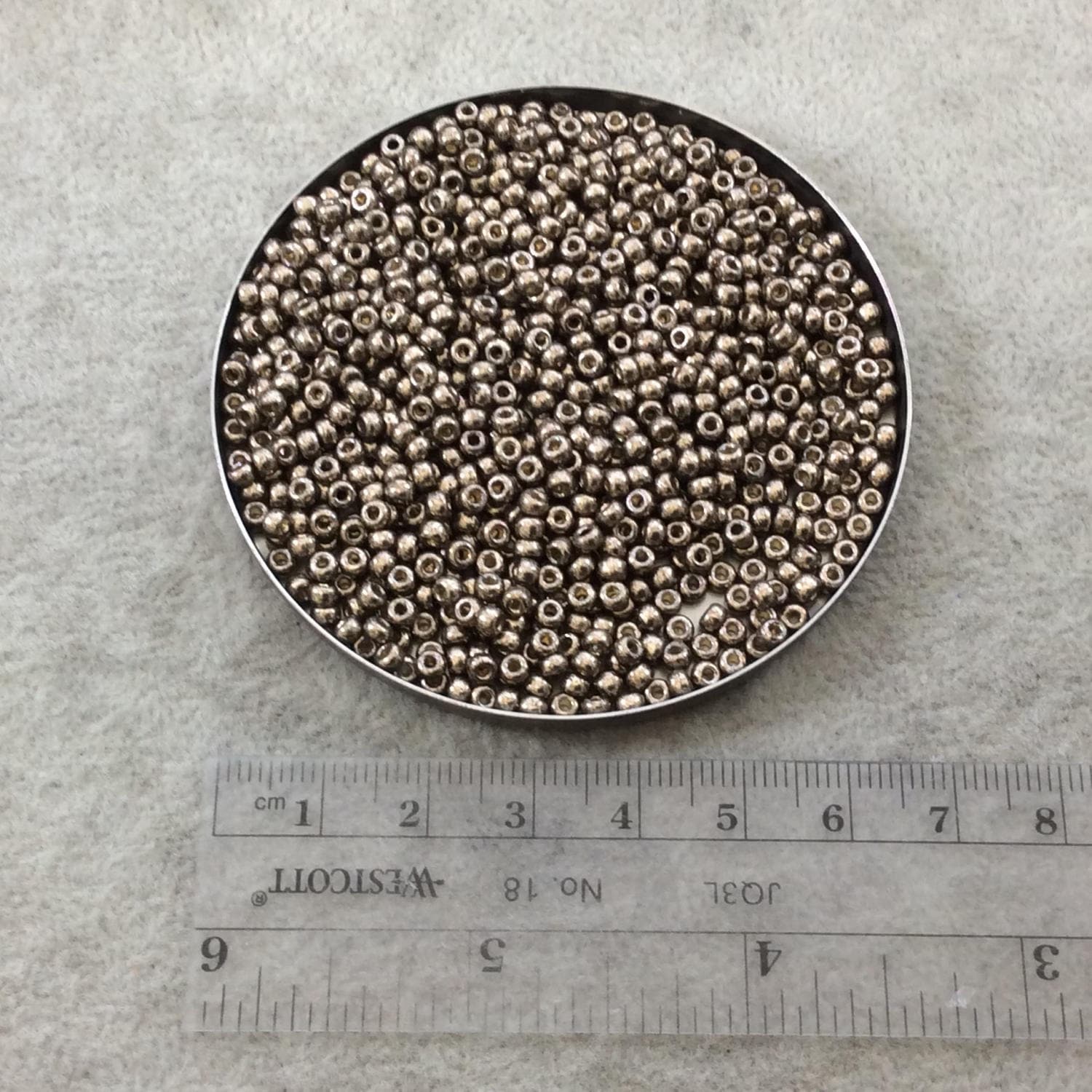 Size 8/0 Duracoat Galvanized Pewter Genuine Miyuki Glass Seed Beads - Sold by 22 Gram Tubes (Approx. 900 Beads per Tube) - (8-94222)