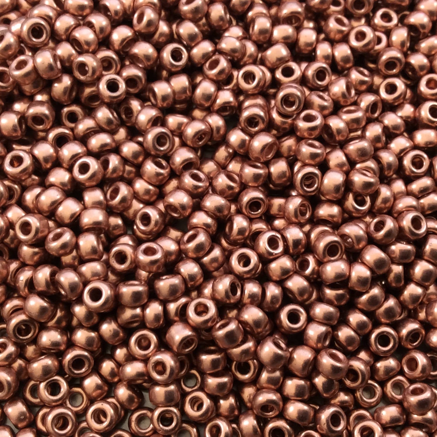 Size 8/0 Glossy Finish Bright Copper Plated Genuine Miyuki Glass Seed Beads - Sold by 22 Gram Tubes (Approx 900 Beads per Tube) - (8-9187)