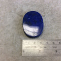 Lapis Lazuli with Pyrite Oblong Oval Shaped Flat Back Cabochon - Measuring 36mm x 50mm, 6.5mm Side Height - Natural High Quality Gemstone