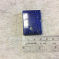 Lapis Lazuli with Pyrite Rectangle Shaped Flat Back Cabochon - Measuring 30mm x 39mm, 8mm Side Height - Natural High Quality Gemstone