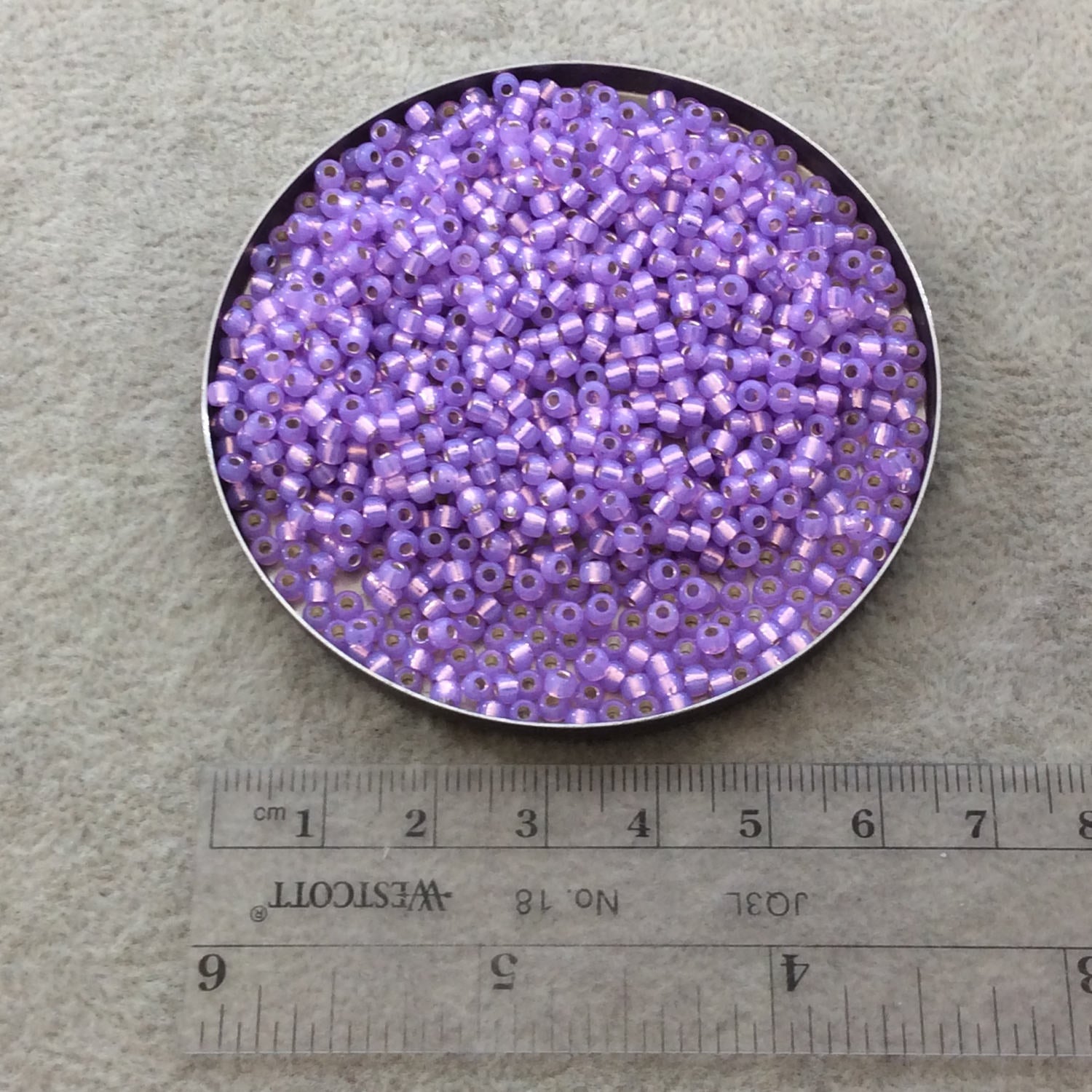 Size 8/0 Silver Lined Alabaster Lilac Purple Genuine Miyuki Glass Seed Beads - Sold by 22 Gram Tubes (Approx. 900 Beads per Tube) - (8-9574)