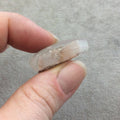 Natural Lodolite (Scenic/Garden Quartz) Teardrop Shaped Reverse Domed Cabochon - Measuring 20mm x 31mm, 10.5mm Dome - Quality Gemstone Cab