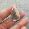 Natural Lodolite (Scenic/Garden Quartz) Teardrop Shaped Reverse Domed Cabochon - Measuring 20mm x 31mm, 10.5mm Dome - Quality Gemstone Cab