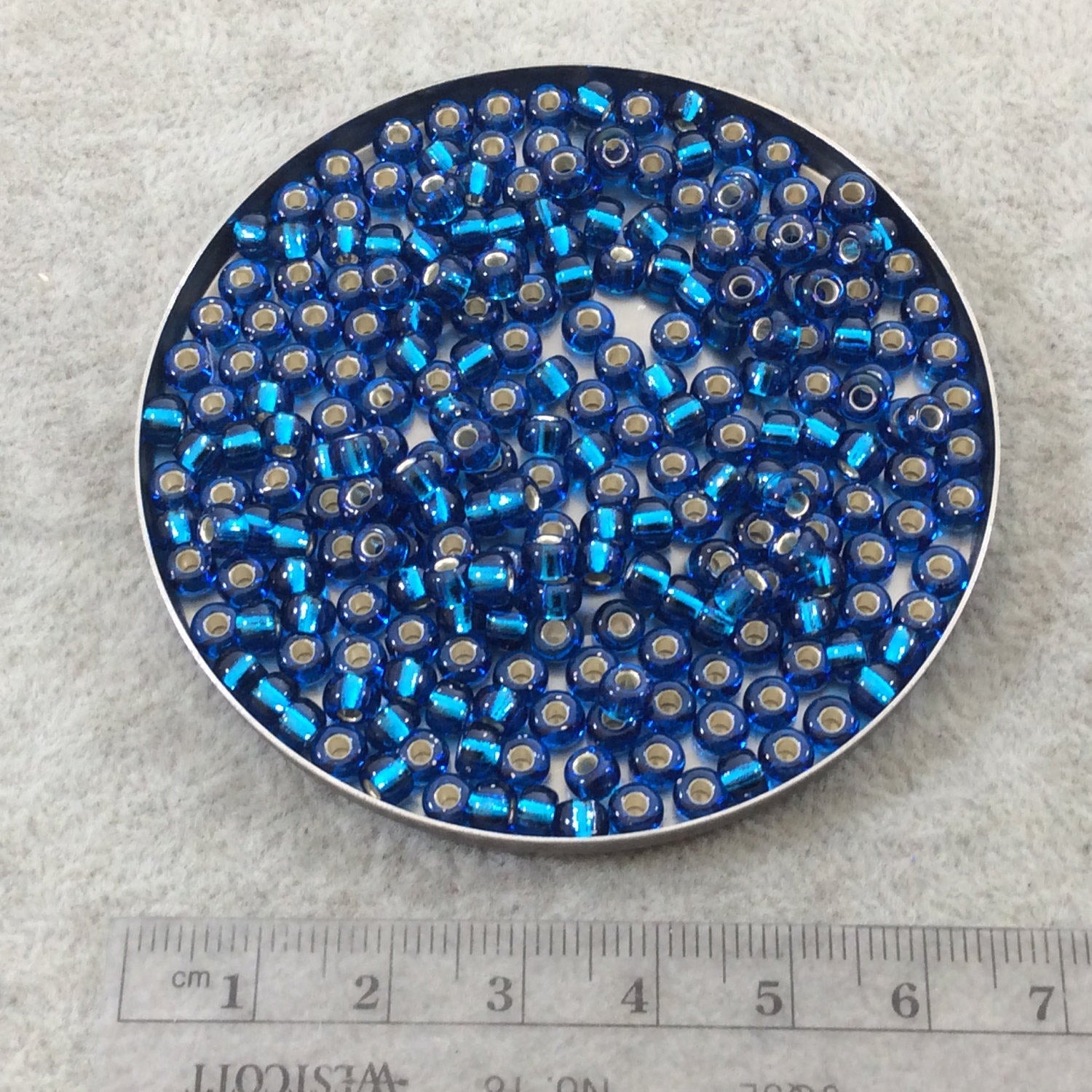 Size 6/0 Glossy Finish Silver Lined Capri Blue Genuine Miyuki Glass Seed Beads - Sold by 20 Gram Tubes (Approx. 200 Beads/Tube) - (6-9149S)