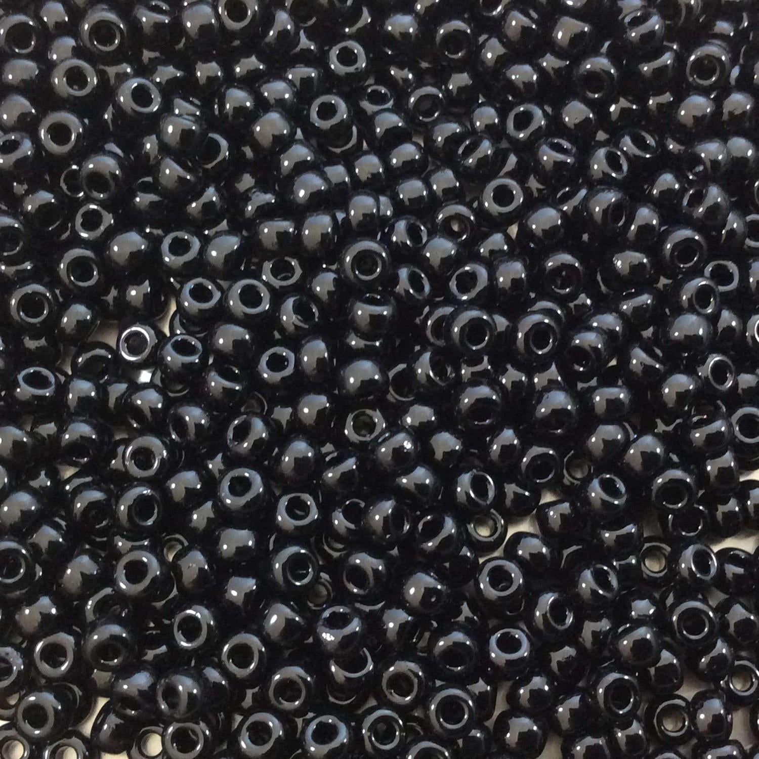 Size 8/0 Glossy Finish Opaque Jet Black Genuine Miyuki Glass Seed Beads - Sold by 22 Gram Tubes (Approx. 900 Beads per Tube) - (8-9401)