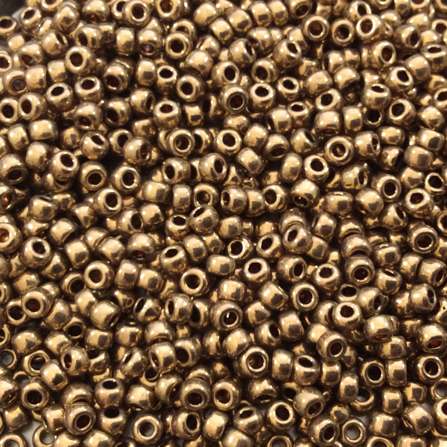 Size 8/0 Glossy Finish Metallic Light Bronze Genuine Miyuki Glass Seed Beads - Sold by 22 Gram Tubes (Approx 900 Beads per Tube) - (8-9457L)