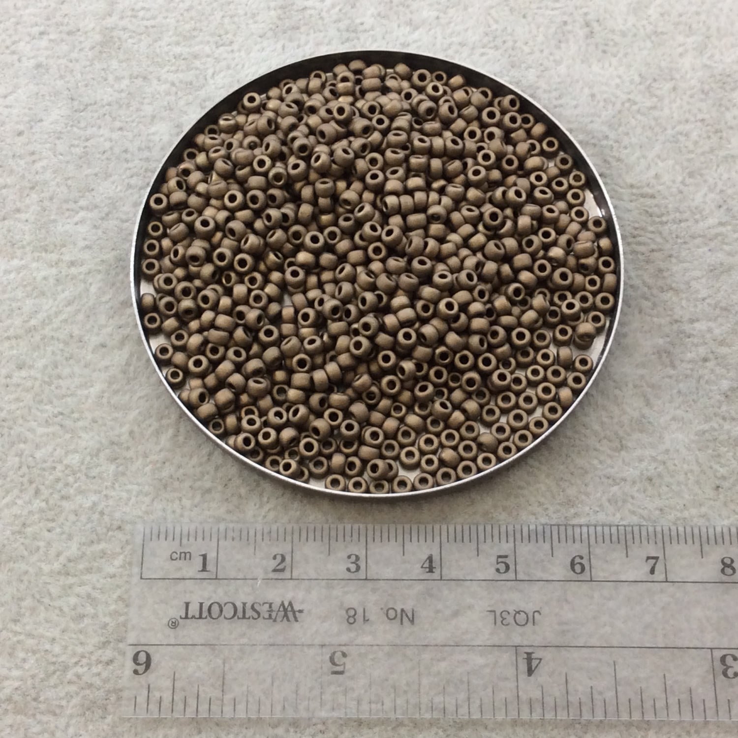 Size 8/0 Matte Finish Metallic Dark Bronze Genuine Miyuki Glass Seed Beads - Sold by 22 Gram Tubes (Approx. 900 Beads per Tube) - (8-92006)