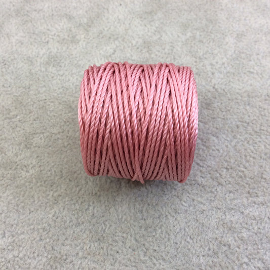 FULL SPOOL - Beadsmith S-Lon 400 Rose Pink Nylon Macrame/Jewelry Cord - Measuring 0.9mm Thick - 35 Yards (105 Feet) - (SL400-RO)