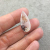 Natural Lodolite (Scenic/Garden Quartz) Teardrop Shaped Reverse Domed Cabochon - Measuring 12mm x 27mm, 9.5mm Dome - Gemstone Cab