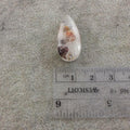 Natural Lodolite (Scenic/Garden Quartz) Teardrop Shaped Reverse Domed Cabochon - Measuring 12mm x 27mm, 9.5mm Dome - Gemstone Cab