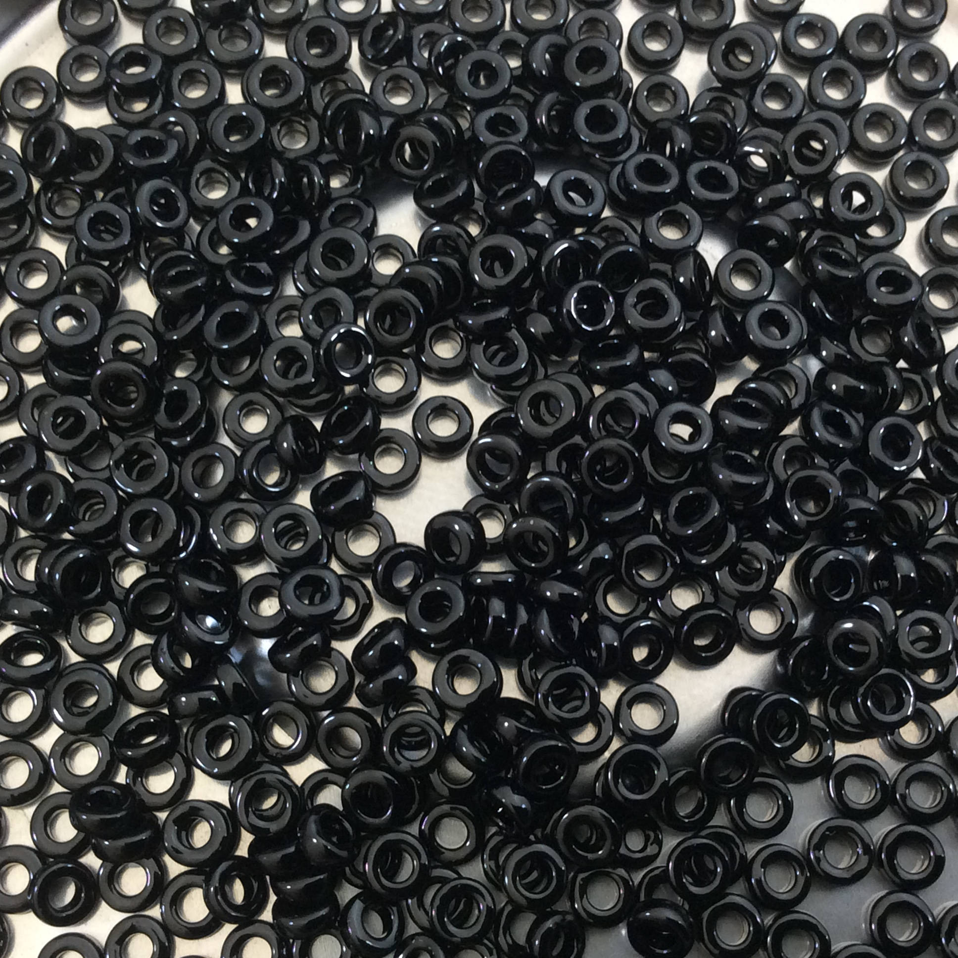 1mm x 3mm Glossy Opaque Black Genuine Miyuki Glass Seed Spacer Beads - Sold by 8 Gram Tubes (Approx 520 Beads per Tube) - (SPR3-401)