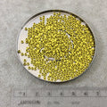 Size 11/0 Glossy Finish Yellow Coated Brass Seed Beads with 1.1mm Holes - Sold by 2", 13 Gram Tubes (~700 Beads per Tube) - (MT11-YEL)
