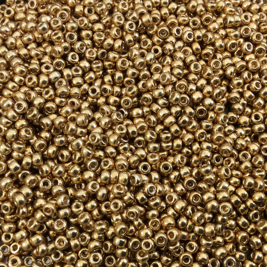 Size 11/0  Duracoat Galvanized Gold Genuine Miyuki Glass Seed Beads - Sold by 23 Gram Tubes (~2500 Beads per Tube) - (11-94202)