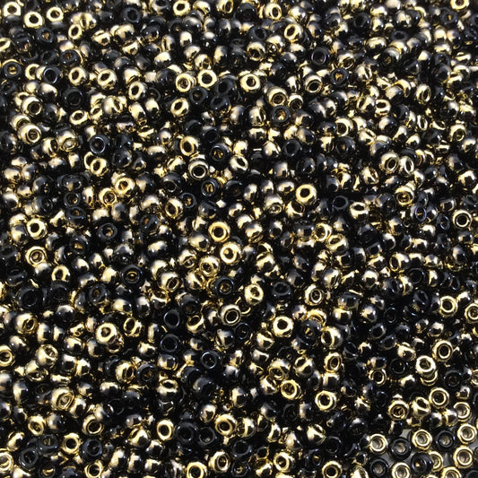 Size 11/0 Glossy Black-Base Amber Miyuki/Czech Unions Glass Seed Beads - Sold by 24 Gram Tubes (~2500 Beads perTube) - (11-401-26441)