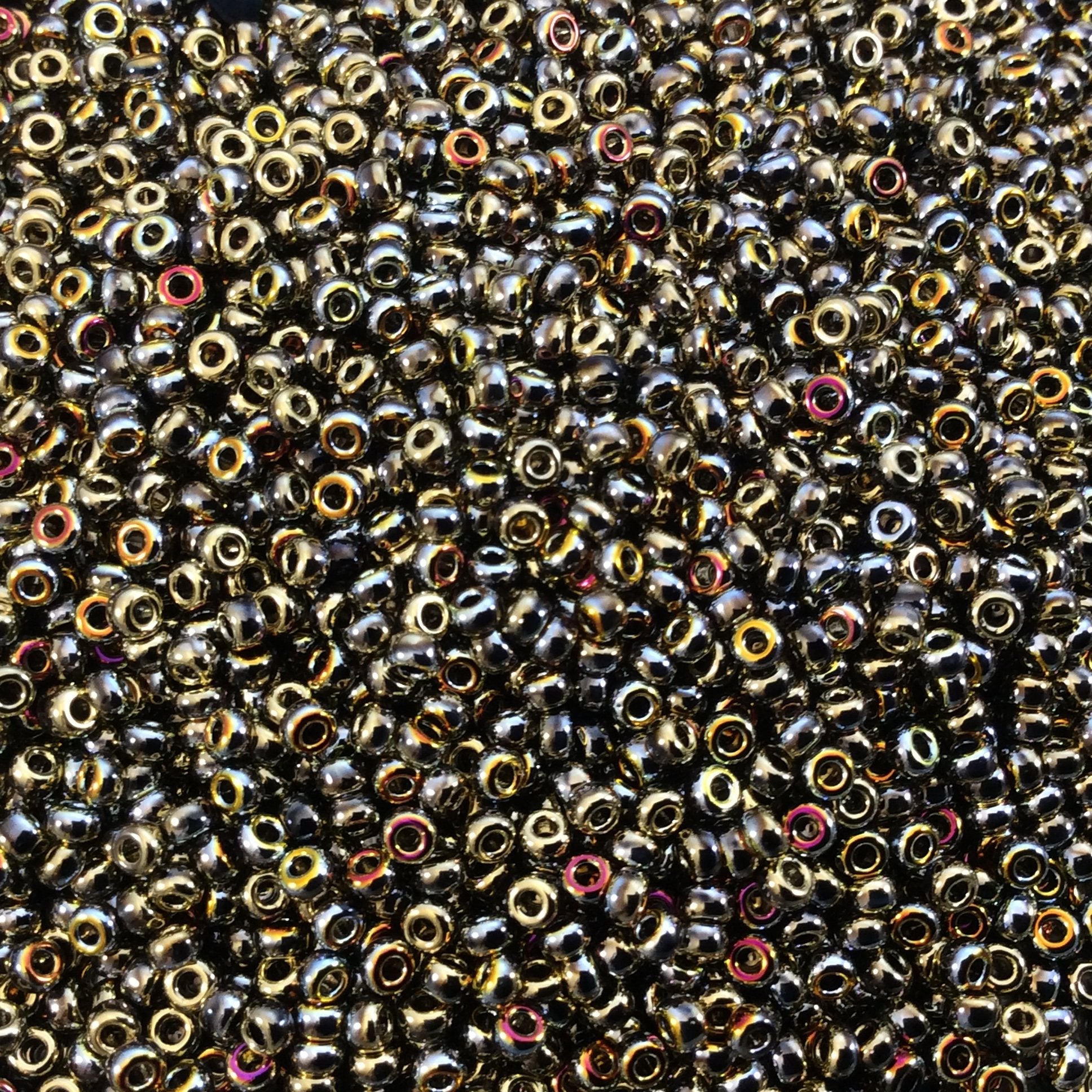 Size 11/0 Glossy Black-Base California Sun Miyuki/Czech Unions Glass Seed Beads - Sold by 24 Gram Tubes (~2500 Beads/Tube) - (11-401-98551)