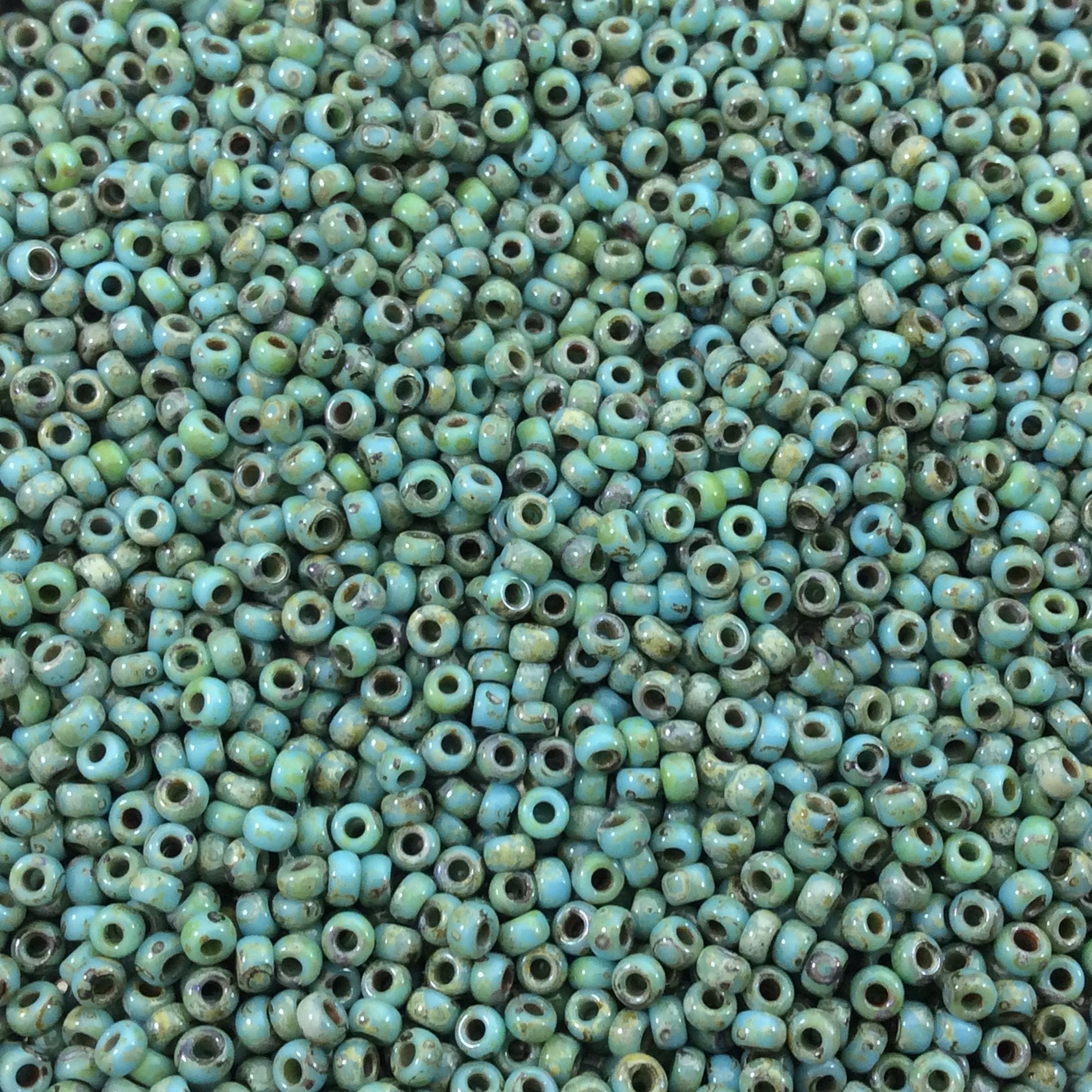 Size 11/0 Opaque Matte Picasso Seafoam Green Genuine Miyuki Glass Seed Beads - Sold by 23 Gm. Tubes (~2500 Beads per Tube) - (11-94514)