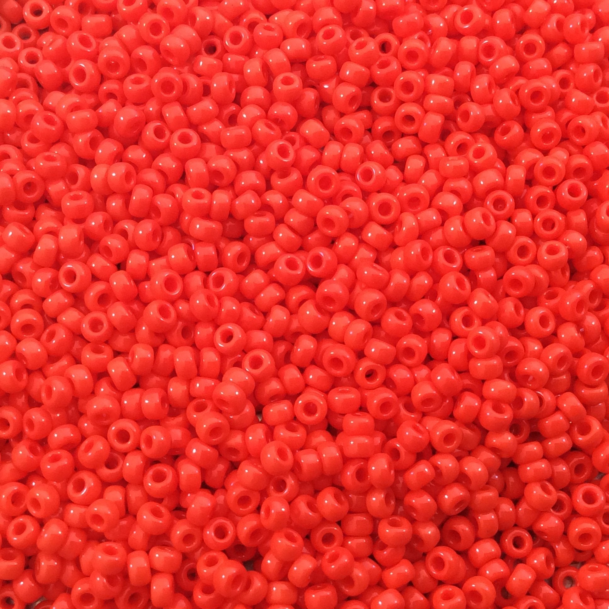 Size 11/0 Glossy Finish Opaque Red Genuine Miyuki Glass Seed Beads - Sold by 23 Gram Tubes (Approx. 2500 Beads per Tube) - (11-9407)