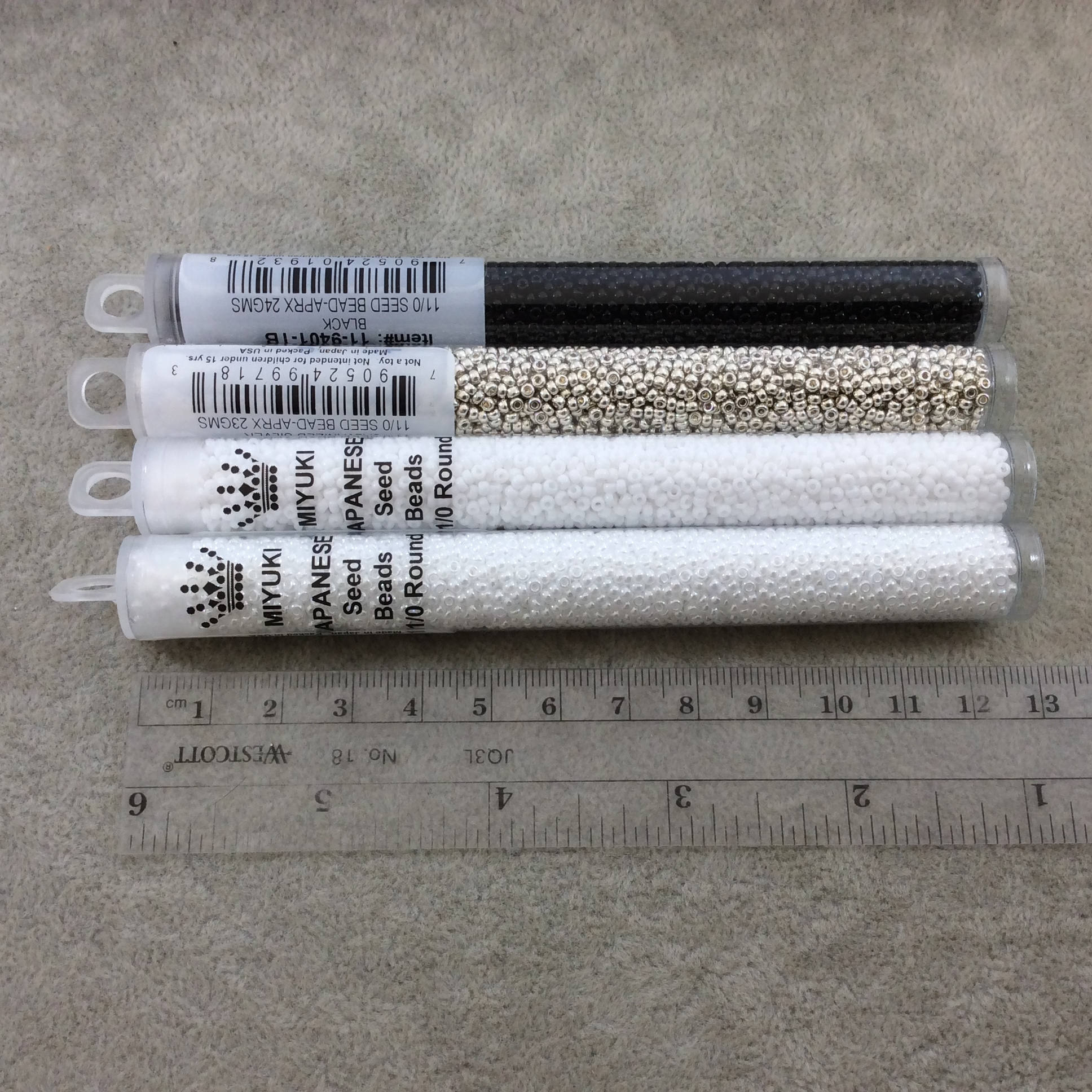 Size 11/0 Ceylon Finish Grey Ceylon Miyuki Glass Seed Beads - Sold by 23 Gram Tubes (~ 2500 Beads / Tube) - (11-9526)