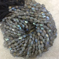 Labradorite Center Drilled Teardrop Beads