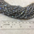 Labradorite Center Drilled Teardrop Beads