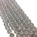 10mm LARGE HOLE Faceted Natural Clear Quartz Round/Ball Shaped Beads - Sold by 7.75" Strands (~ 20 Beads) - Semi-Precious Gemstone Beads!