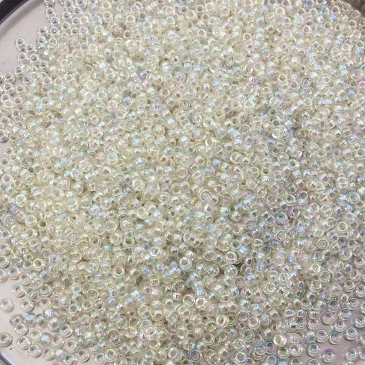 Size 15/0  Gold Luster Crystal Ivory Genuine Miyuki Glass Seed Beads - Sold by 8.2 Gram Tubes (~2050 Beads per Tube) - (15-92442)