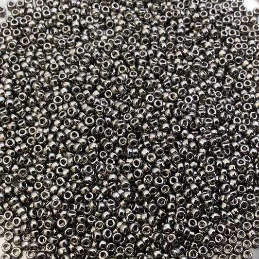 Size 15/0 Metallic Steel Genuine Miyuki Glass Seed Beads - Sold by 8.2 Gram Tubes (~2050 Beads per Tube) - (15-9190)