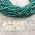 Holiday Special! 3-4mm x 3-4mm Faceted Natural Mystic Green Onyx Rondelle Shaped Beads - 13" Strand (~ 110 Beads)