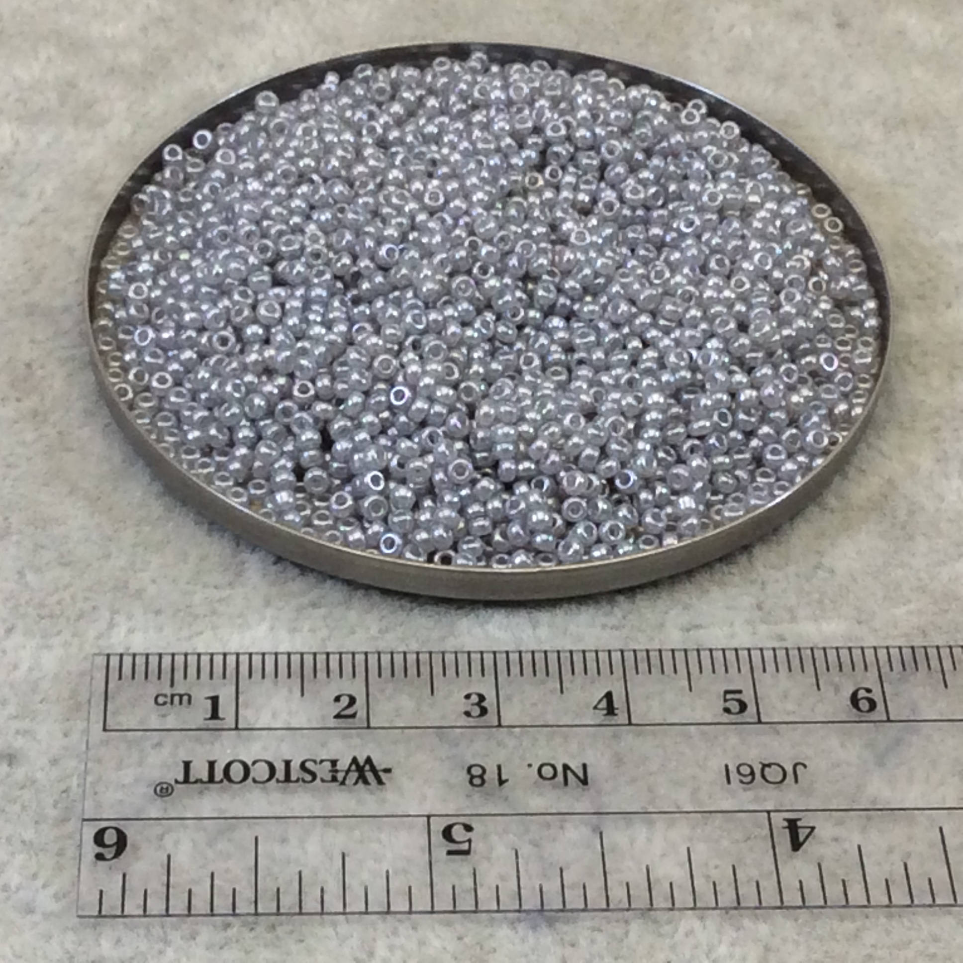 Size 11/0 Ceylon Finish Grey Ceylon Miyuki Glass Seed Beads - Sold by 23 Gram Tubes (~ 2500 Beads / Tube) - (11-9526)