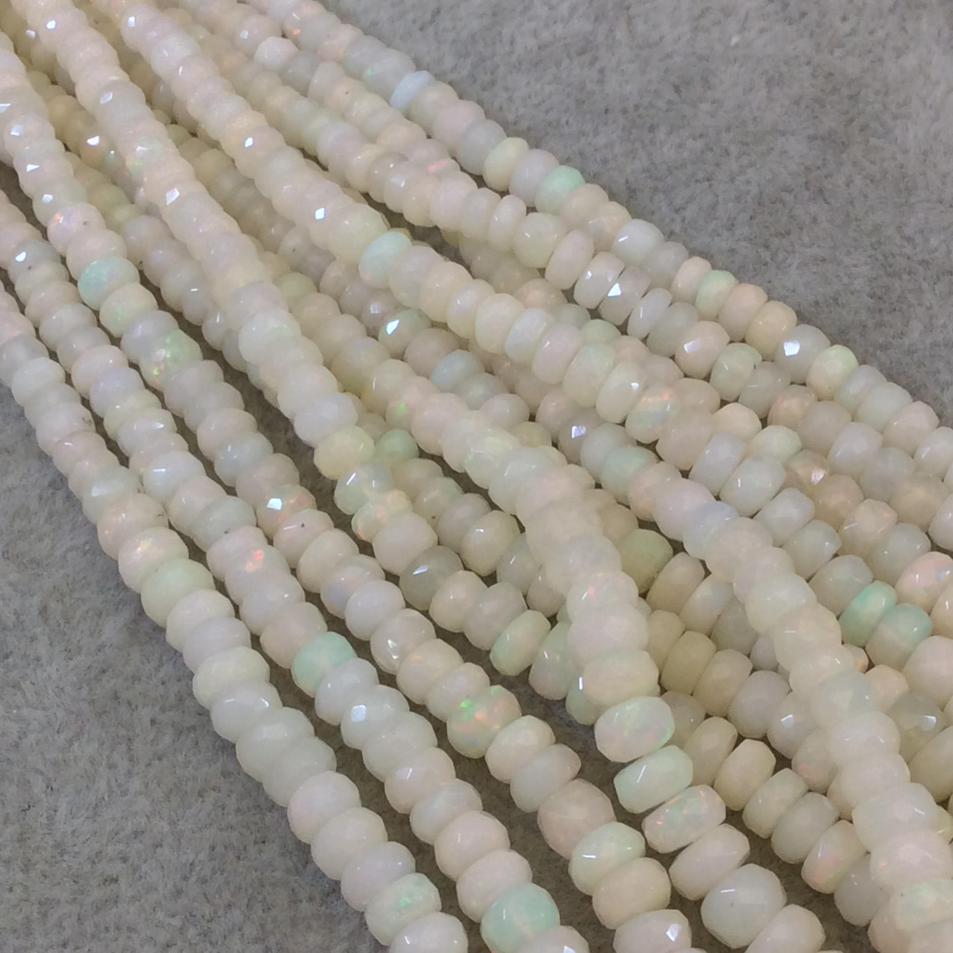 Natural Blue Ethiopian Opal Beads, 4mm Rondelle Opal, Loose Beads 16 I