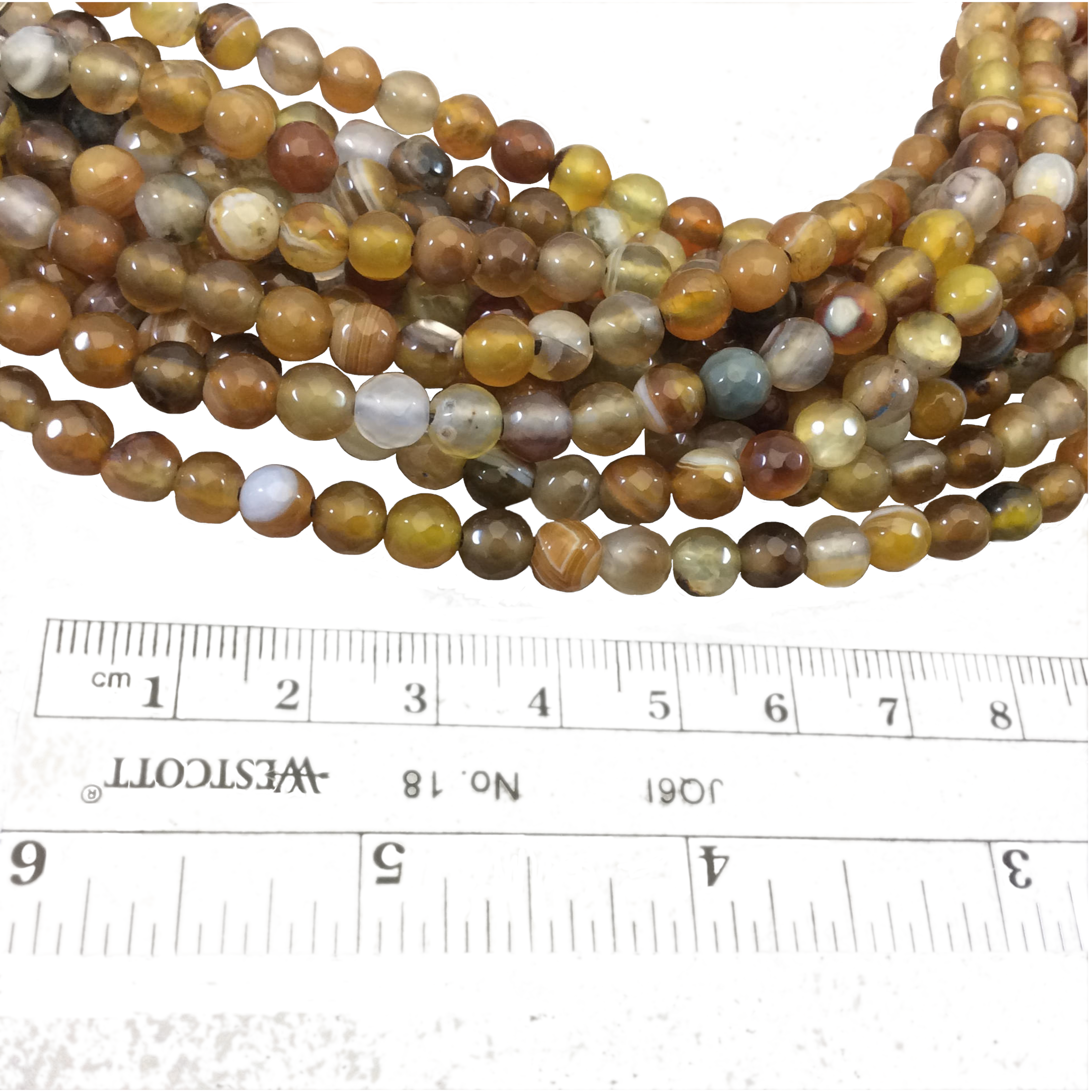 Natural Brown Agate Beads, Brown Agate Faceted 12 mm Round Shape Beads