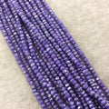 Holiday Special! 3-4mm x 3-4mm Faceted Mystic Purple Dyed Natural Quartz Rondelle Beads - 13" Strand (~ 105 Beads)