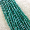 Holiday Special! 3-4mm x 3-4mm Faceted Natural Mystic Green Onyx Rondelle Shaped Beads - 13" Strand (~ 110 Beads)