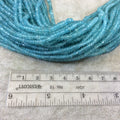 Holiday Special! 2-3mm x 2-3mm Faceted Natural Aqua Apatite Rondelle Shaped Beads - 13" Strand (~ 145 Beads)