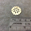 Medium Sized Gold Plated Copper Open Cutout Gear/Flower Shaped Components - Measuring 21mm x 21mm - Sold in Packs of 10 (247-GD)