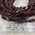 10-20mm Long Smooth Natural Reddish Brown Garnet Freeform Nugget Shape Beads - 14.5&quot; Strand (Approximately 36 Beads) - Sold Per Strand!