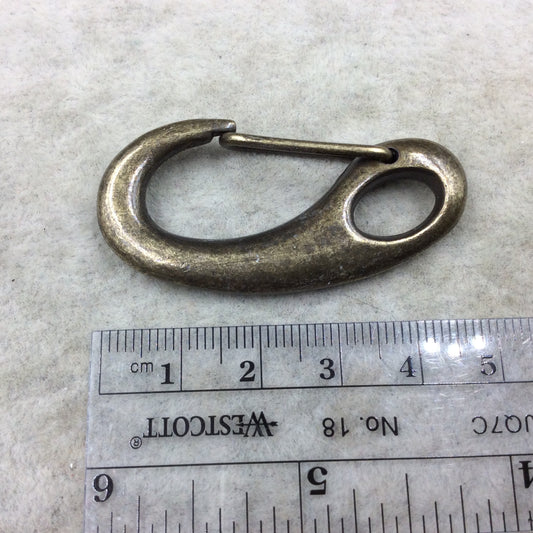 1 3/4" Long Bronze Plated Clip Style Lobster Claw Shaped Copper Clasp Components - Measuring 28mm x 48mm  - Sold Individually