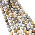 10mm Natural Crazy Lace Agate Faceted Round/Ball Shaped Beads with 1mm Holes - 15.5" Strand 37 beads Approx - Sold by the Strand